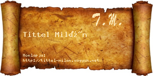Tittel Milán névjegykártya